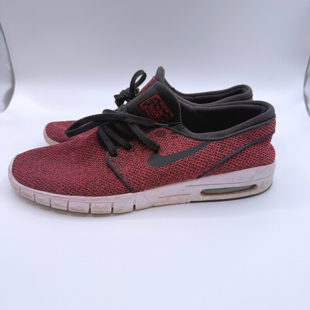 Nike Stefan Janoski Max Mens 12 Red Black Mesh Skate Shoes Sneakers Athletic